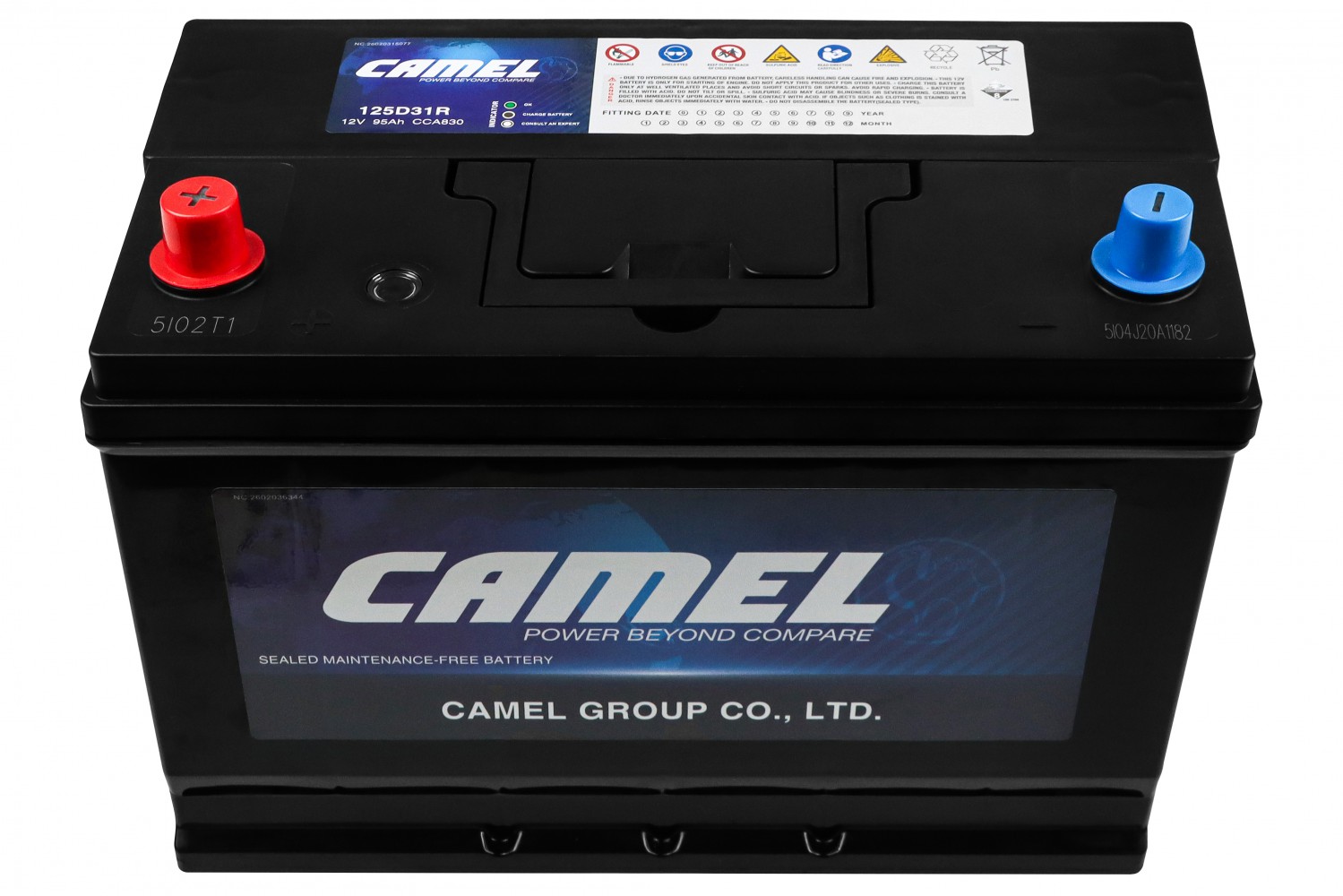 АКУМУЛЯТОРНА БАТАРЕЯ CAMEL НА РІДКОМУ ЕЛЕКТРОЛІТІ ВИКОРИСТОВУЮТЬСЯ ДЛЯ ЗАПУСКУ ПОРШНЕВИХ ДВИГУНІВ 12V 95AH 830A